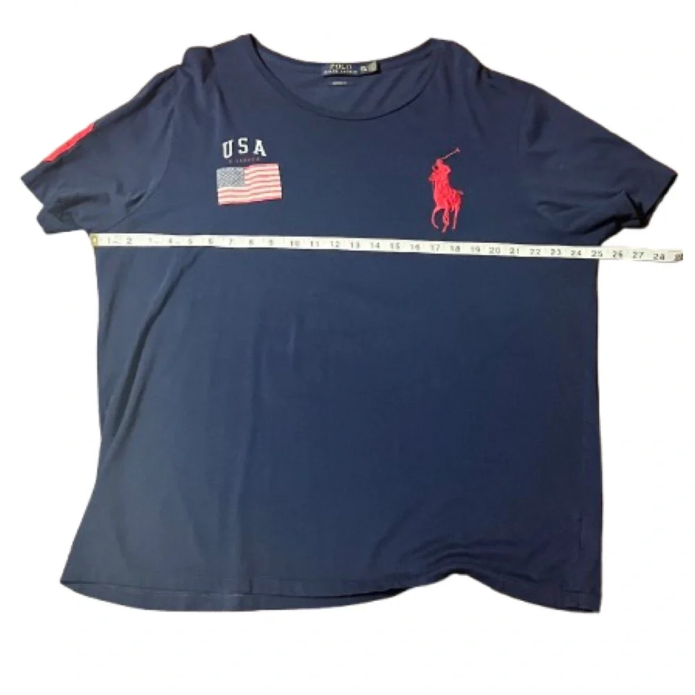 Polo Ralph Lauren USA Big Pony Short Sleeve Tee Size XXL Preppy Luxe Vintage